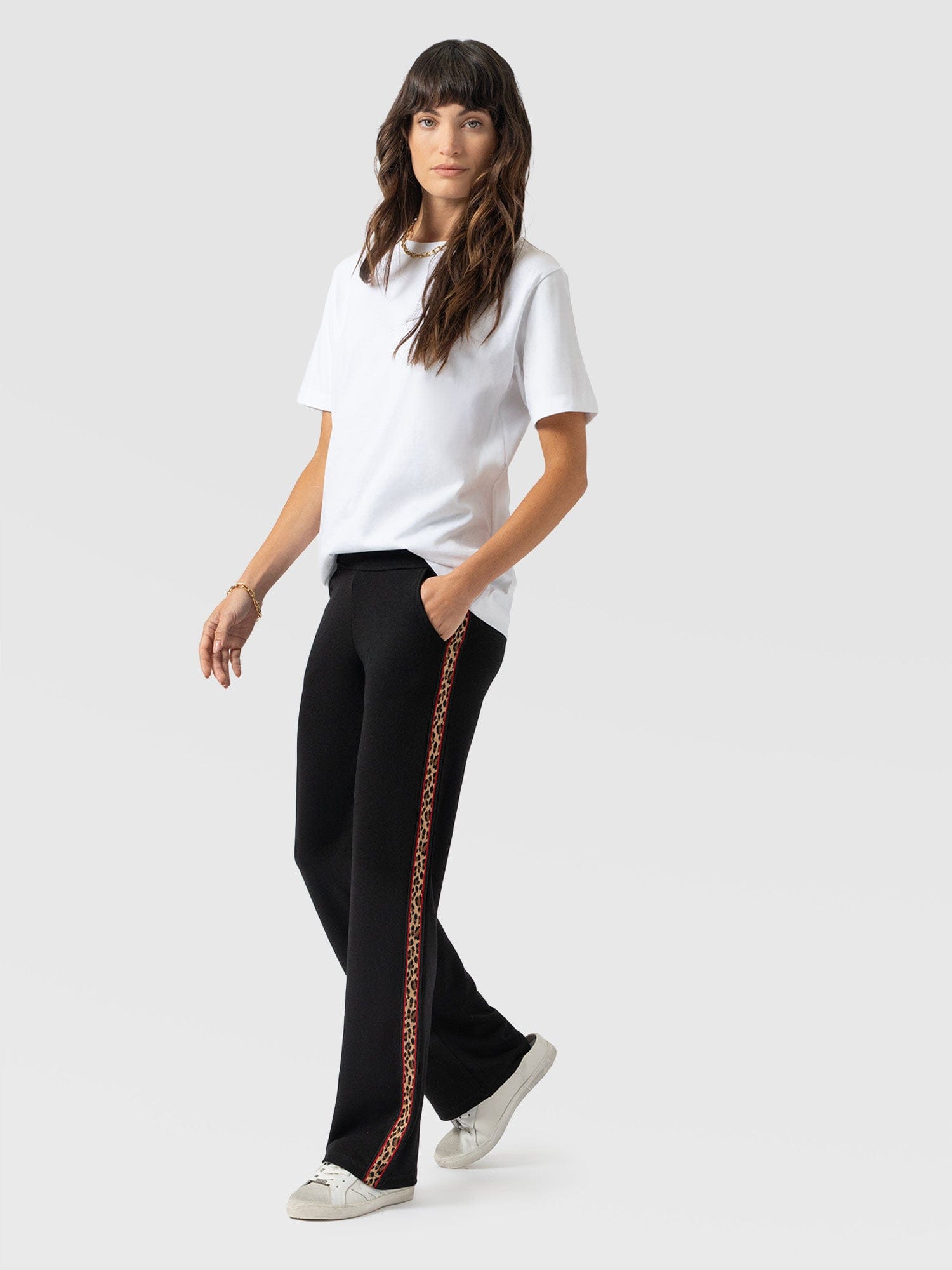 Runway Pant Black Leopard - Women's Trousers | Saint + Sofia® EU